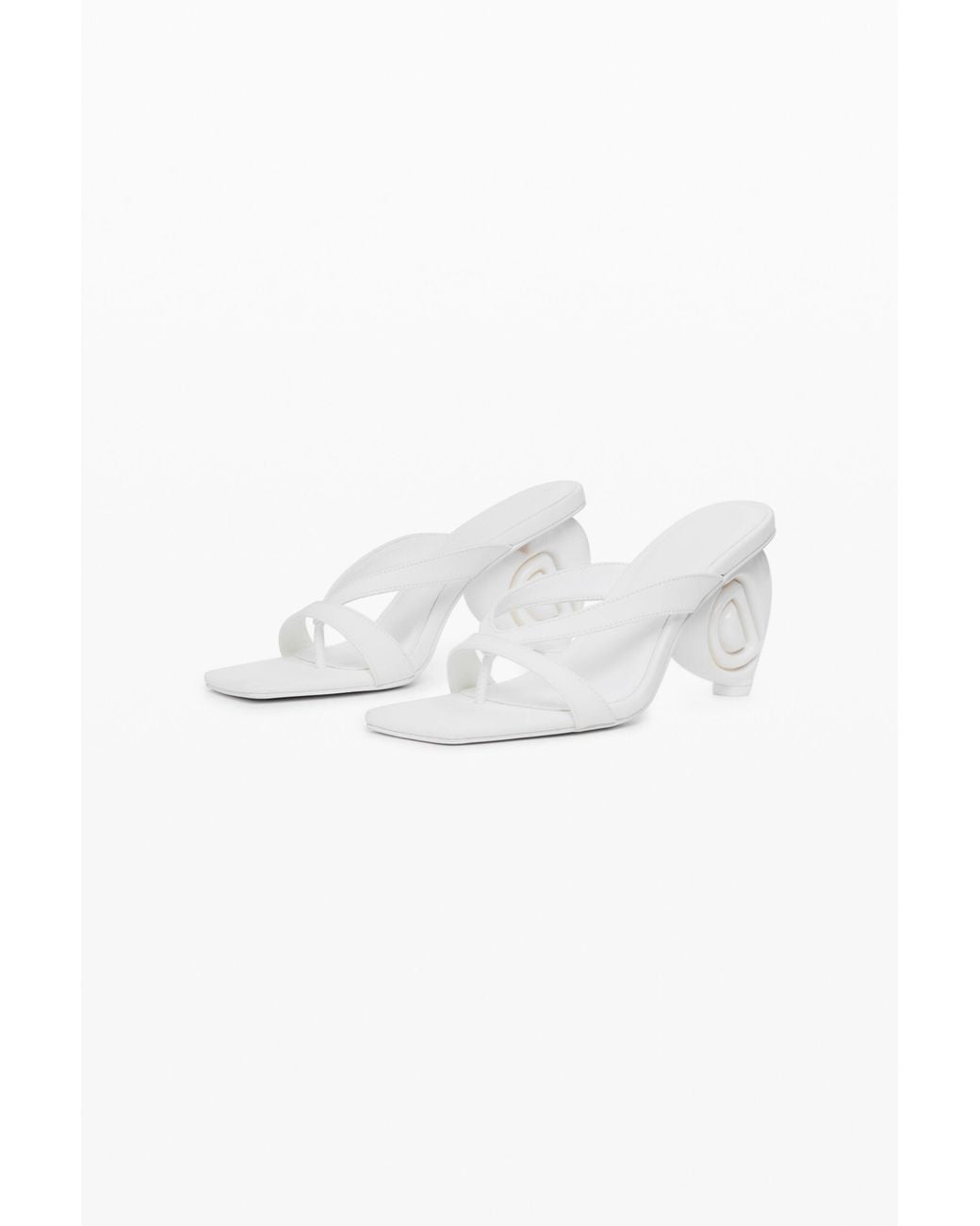 Desigual White Heart Heel Sandal, Polyester