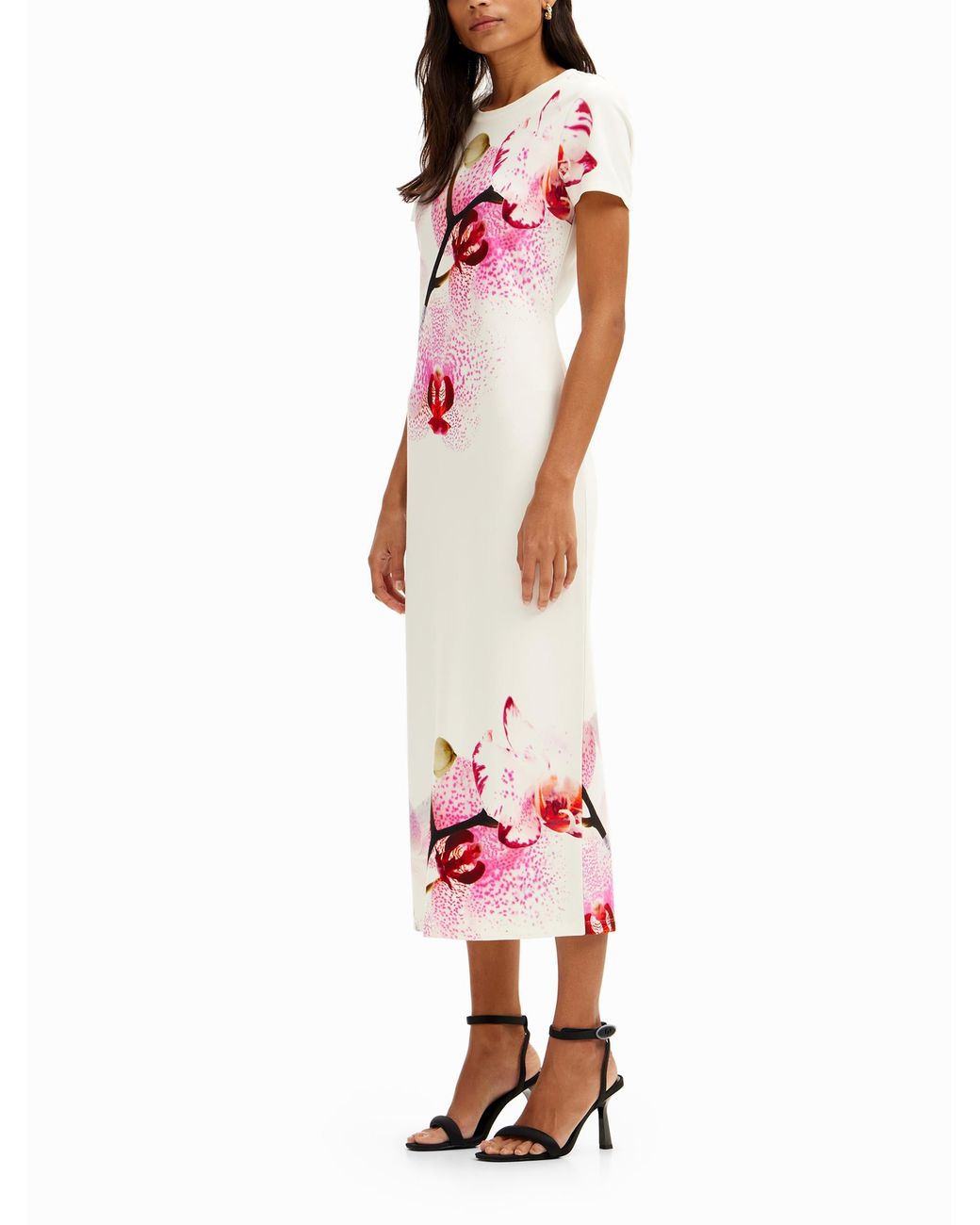 Desigual Red M. Christian Lacroix Orchid Midi Dress