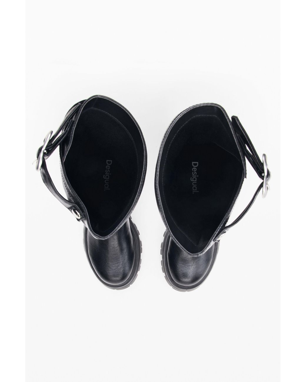 Desigual Black Heart Biker Boots, Polyurethane