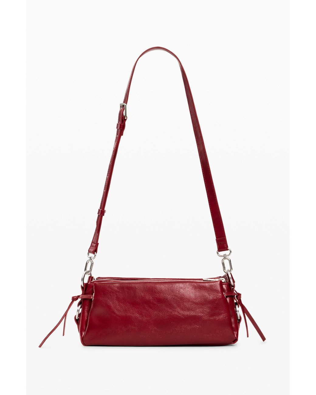 Desigual Red Small Faux Leather Bag, Polyurethane