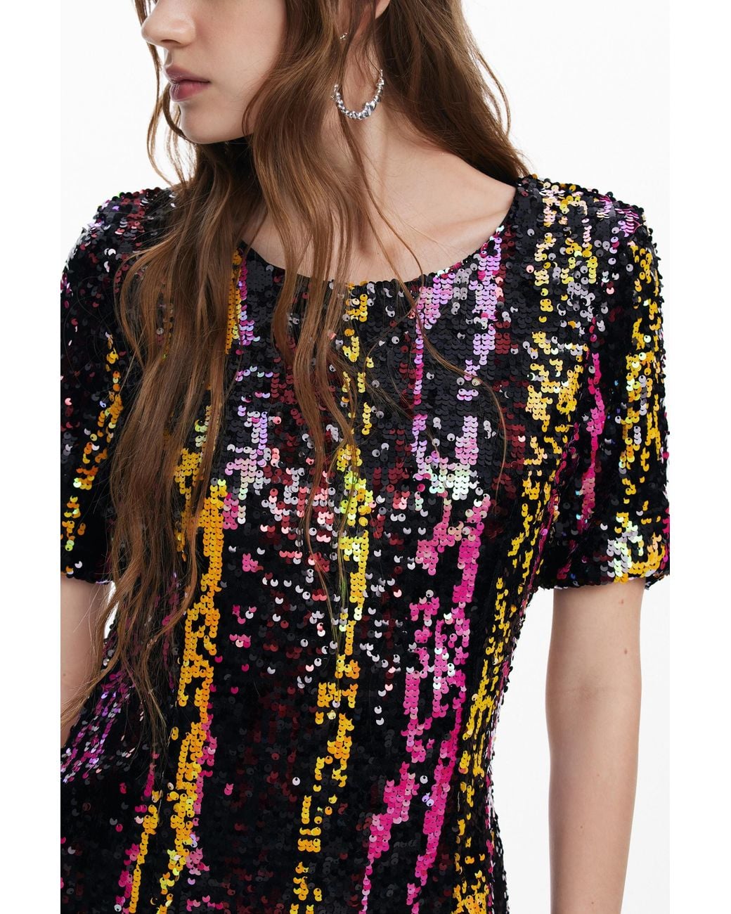 Desigual Multicolor Sequin Short Dress, Polyester