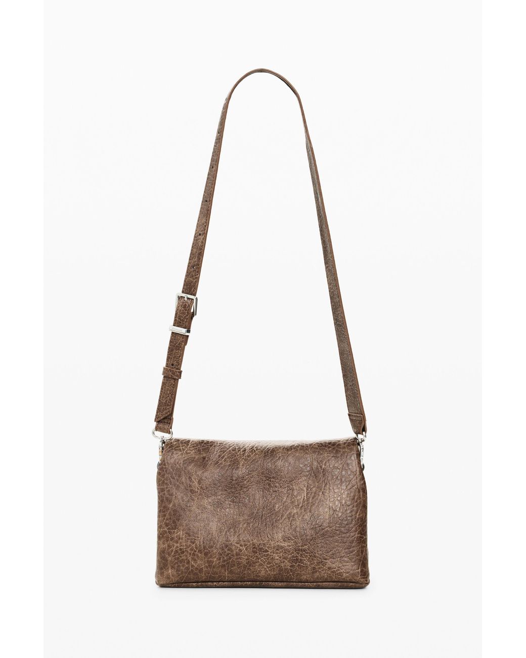 Desigual Brown Medium Faux Leather Bag, Polyurethane