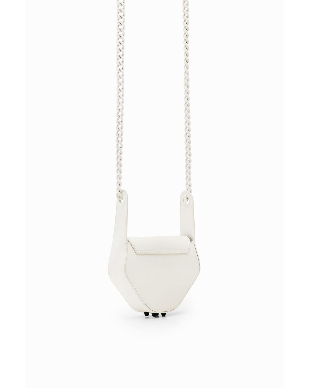 Desigual White Maitrepierre Leather Messenger Bag, Cow Leather