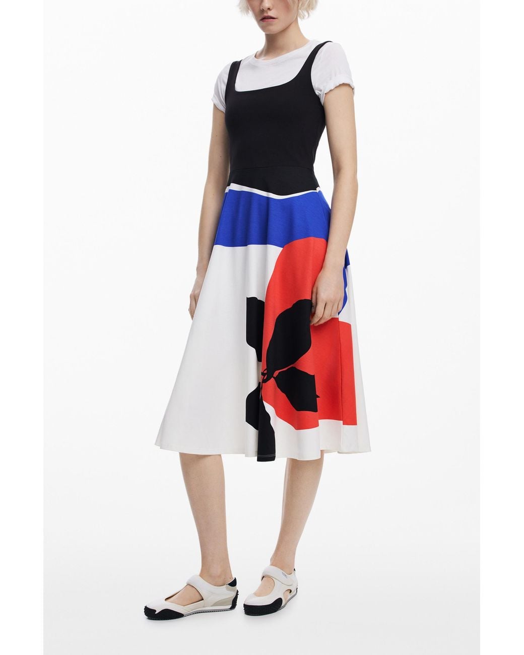 Desigual Red Dress Designed By Mr. Christian Lacroix, Cotton
