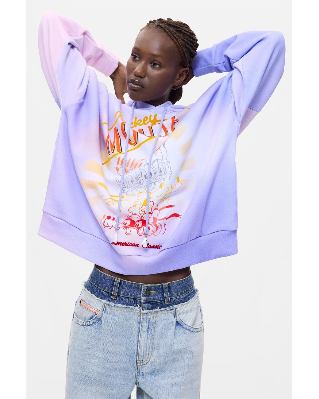 Desigual Blue Mickey Sweatshirt, Cotton