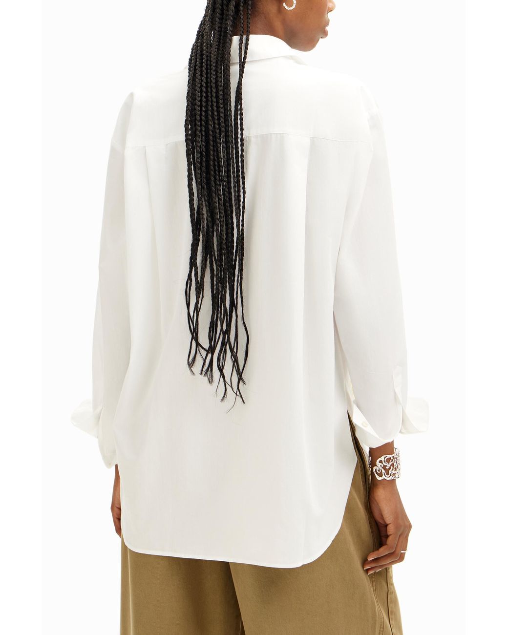 Desigual White M. Christian Lacroix Shells Shirt, Cotton