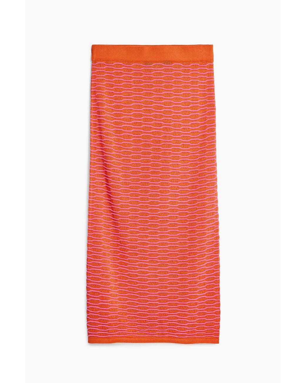Desigual Red Wave Texture Midi Skirt