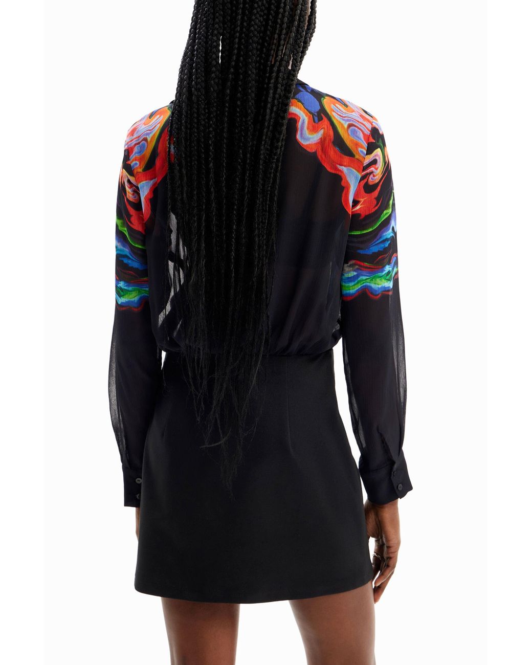Desigual Black Christian Lacroix Combination Short Dress, Polyester
