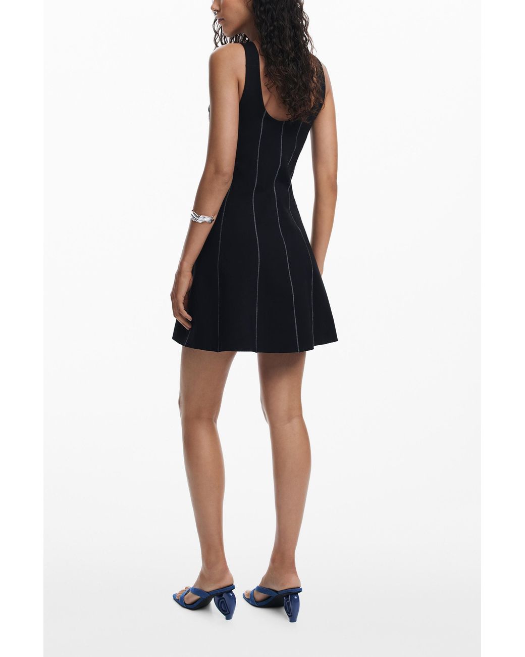 Desigual Black Short Dress With Panels