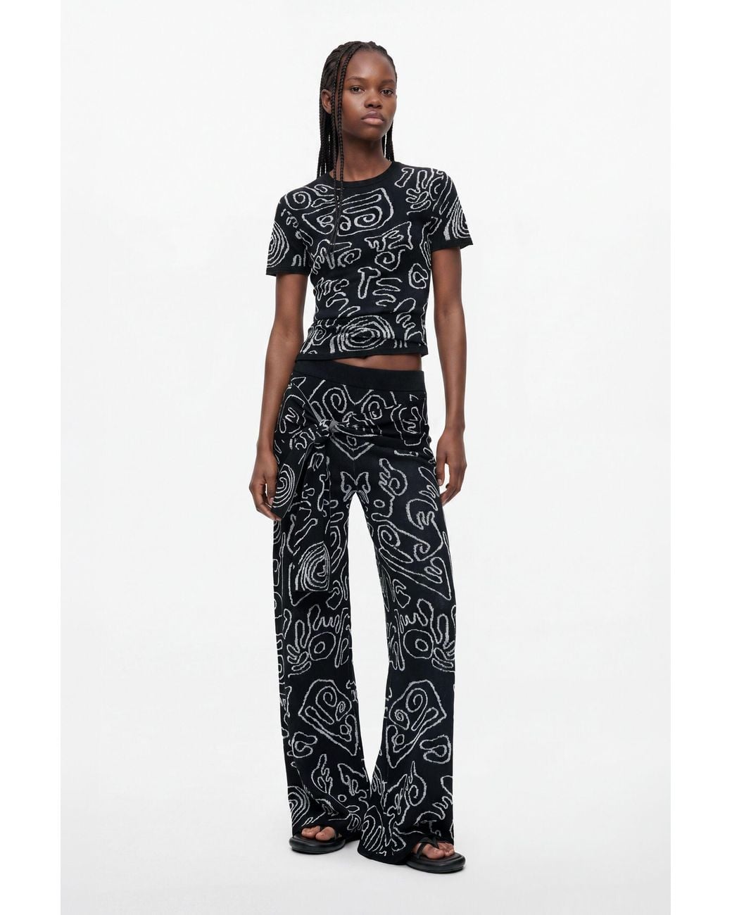 Desigual Black Jacquard Knit T-Shirt