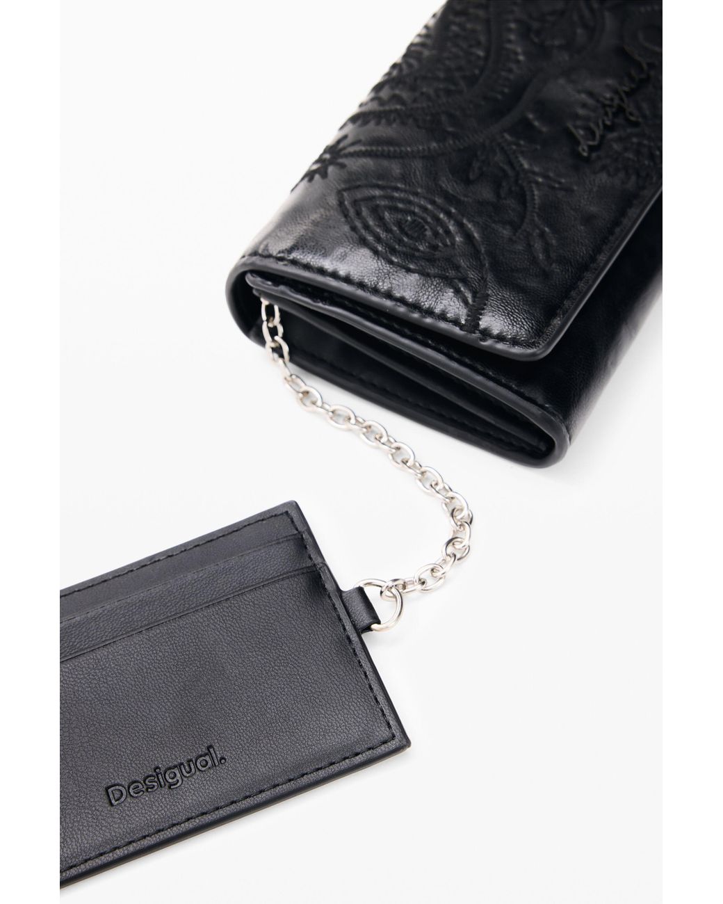 Desigual Black Large Long Wallet, Polyurethane