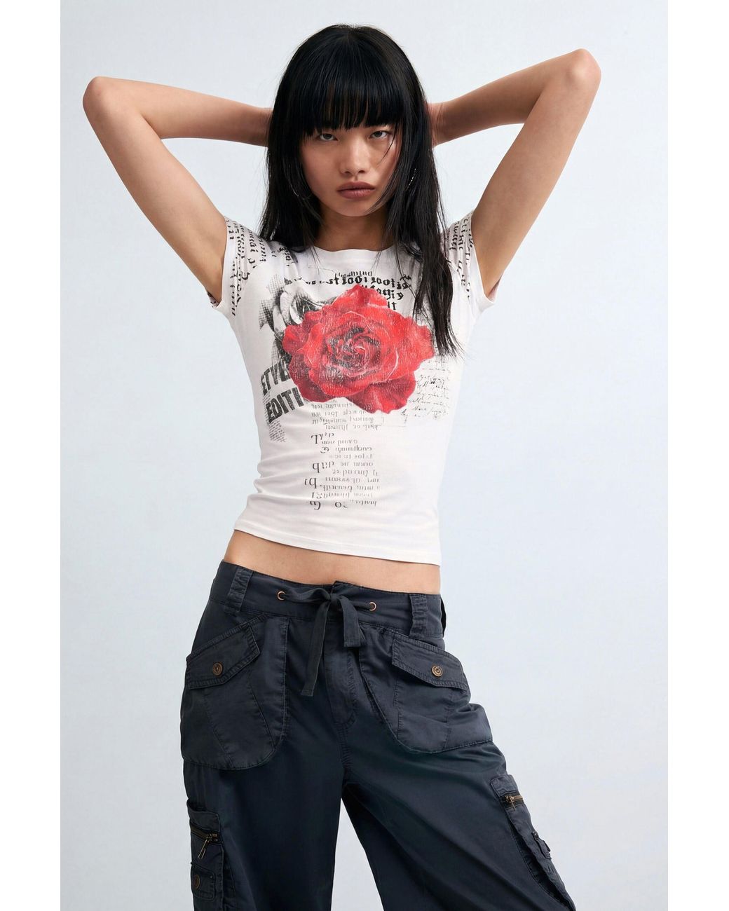 Desigual Black Cargo Pants 100% Cotton, Cotton