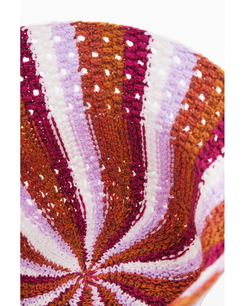 Desigual Red Crochet Bucket Hat