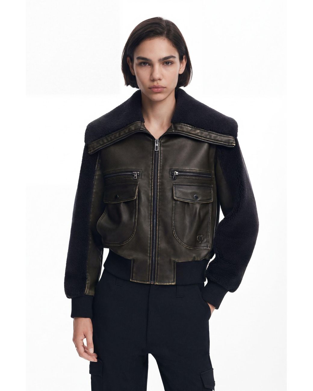 Desigual Black Bomber Jacket