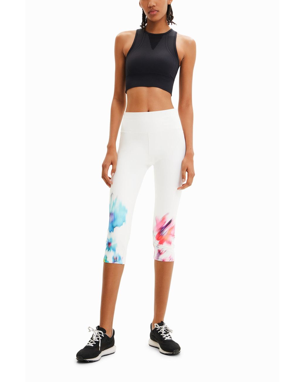 Desigual Black Short Stretch Sport Top, Polyamide