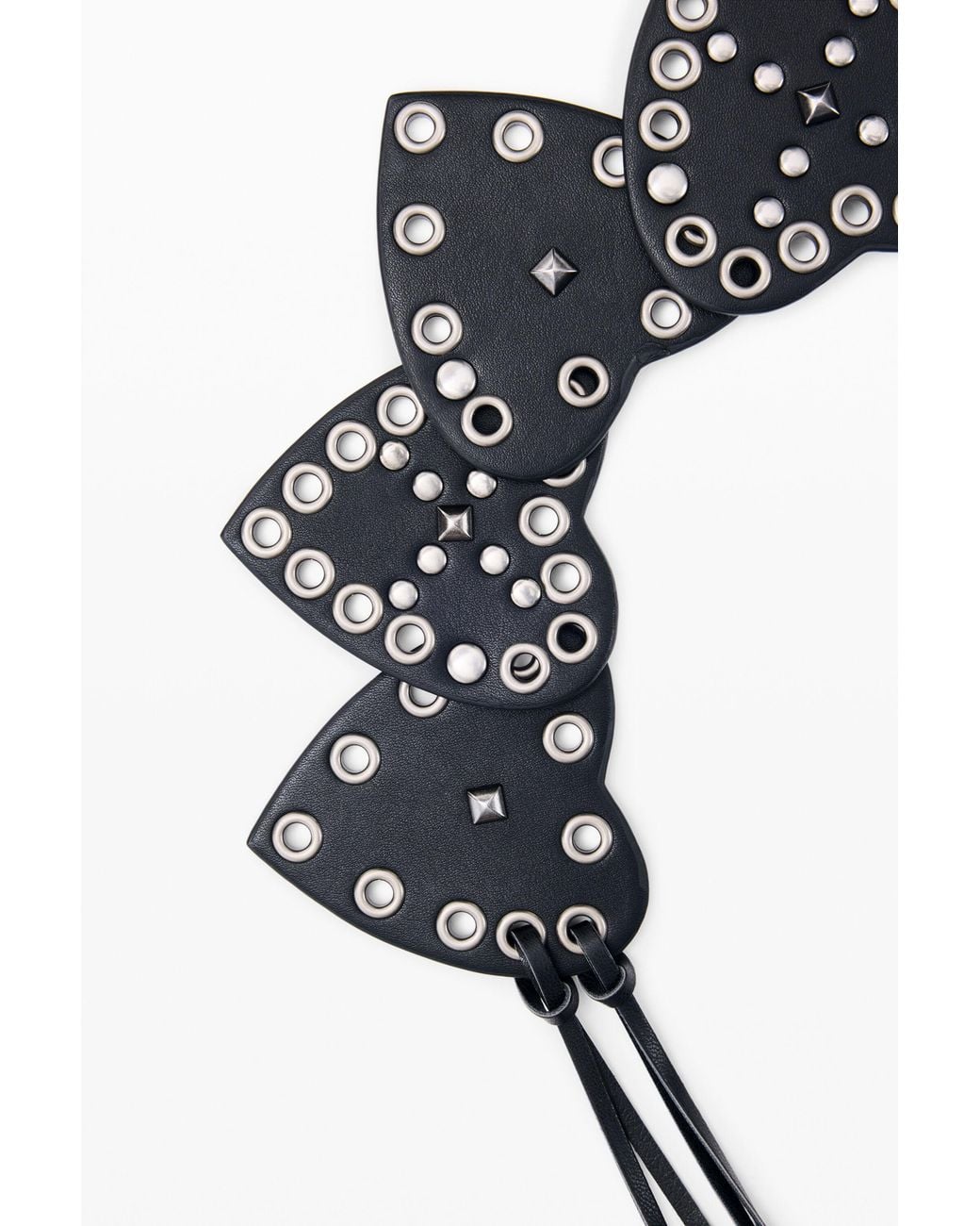 Desigual Blue Studded Belt Hearts, Polyurethane