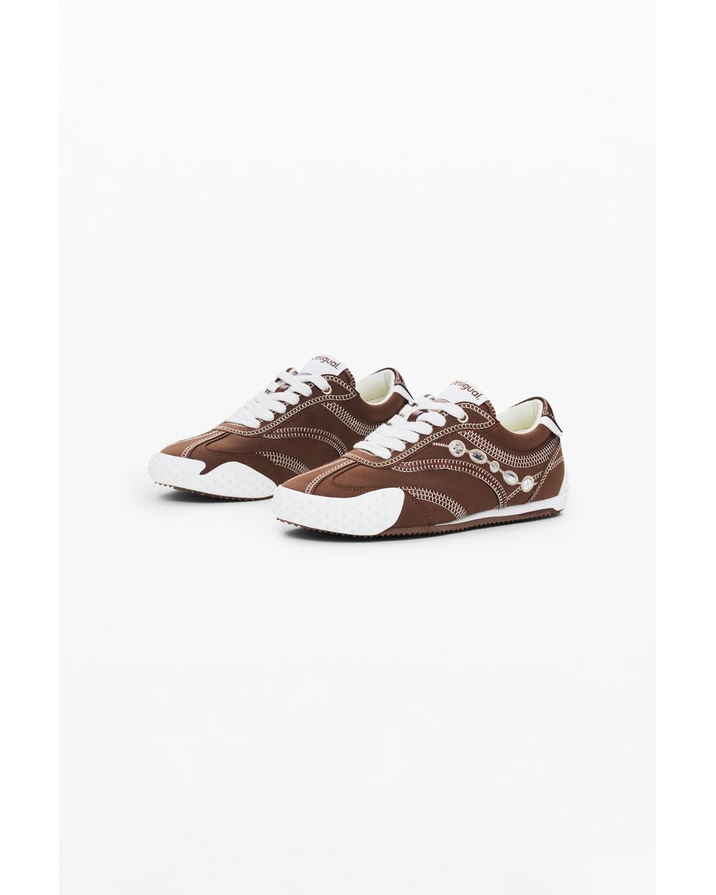 Desigual Brown Mirror Sneakers, Polyurethane