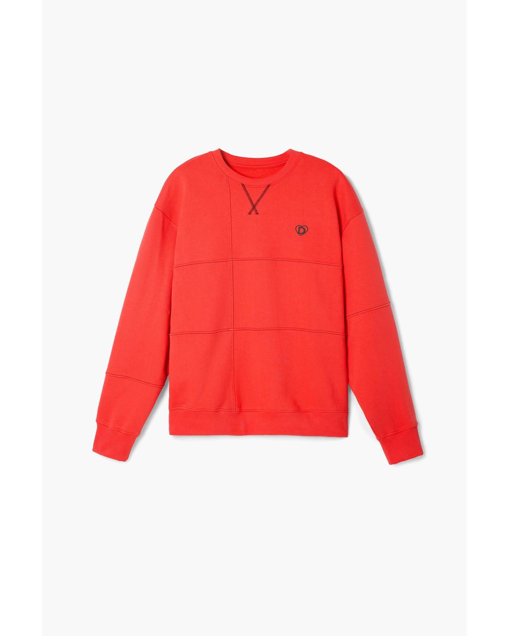 Desigual Red Geometric Sweater for men