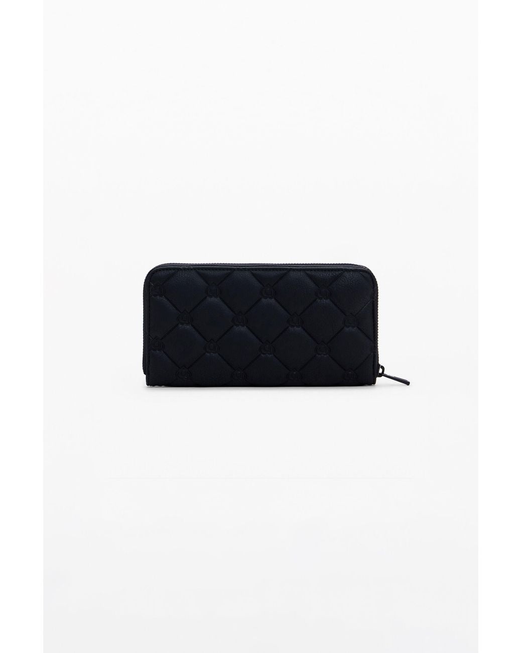 Desigual Black Quilted Logo Wallet, Polyurethane