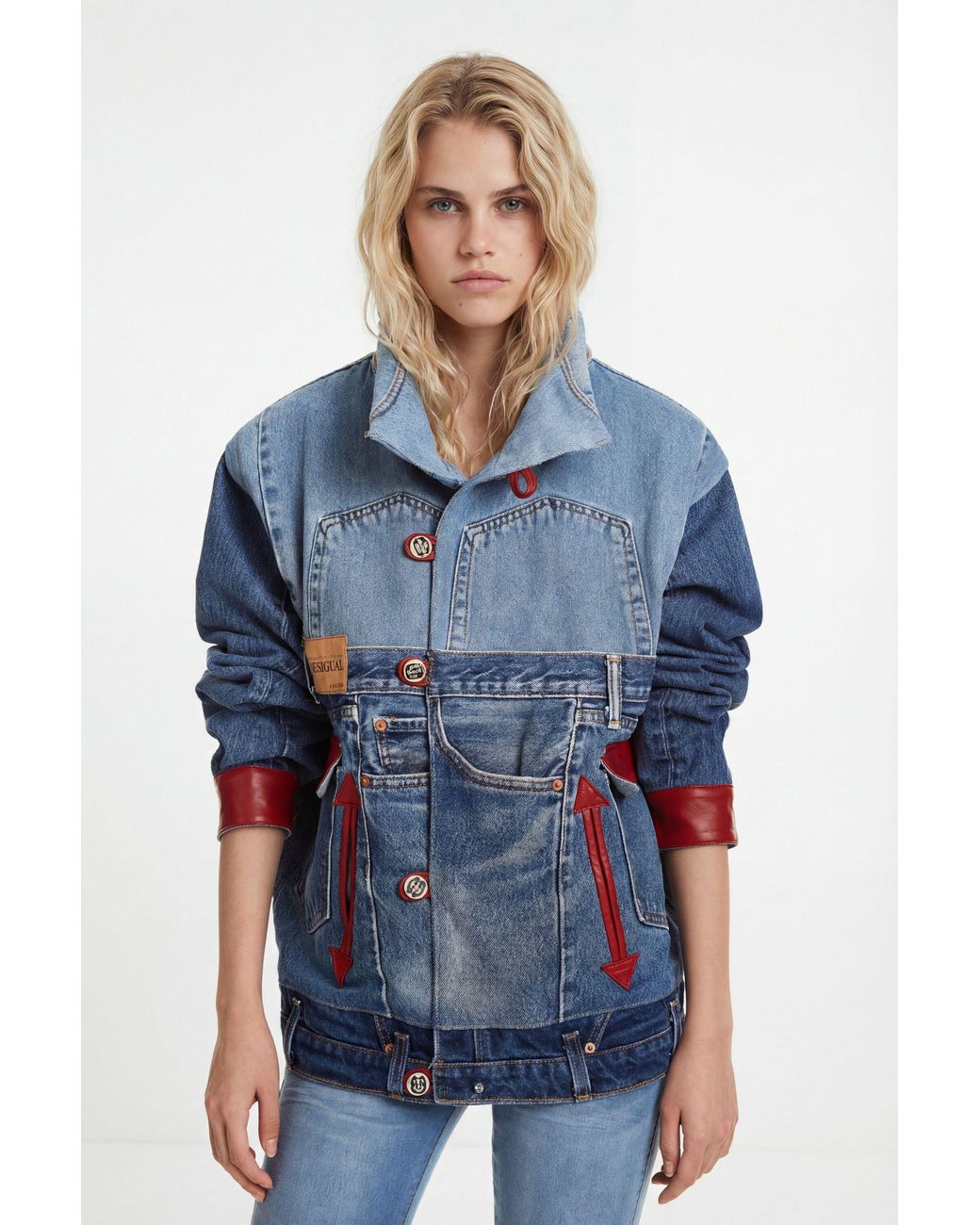 Desigual Blue Iconic Mickey Mouse Jacket, Cotton