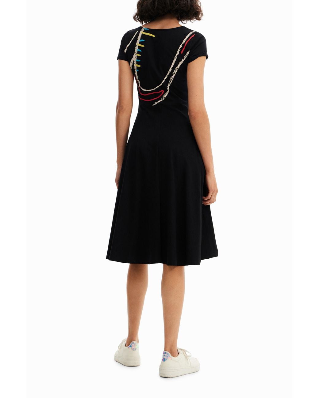 Desigual Black Arty A-Line Knit Dress, Cotton
