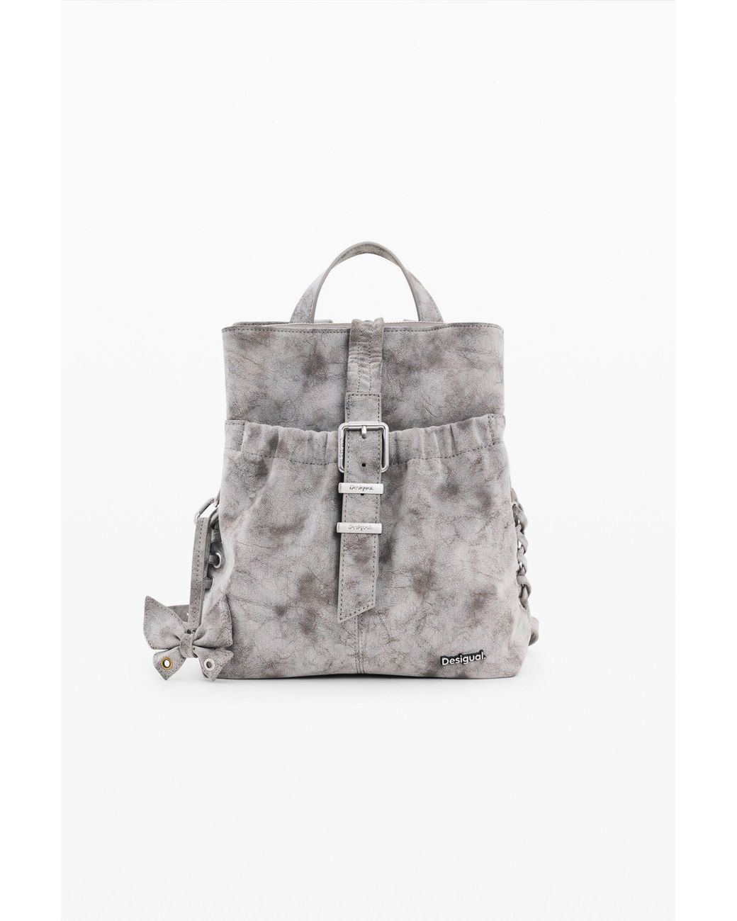 Desigual White Small Leather-Effect Backpack, Polyurethane
