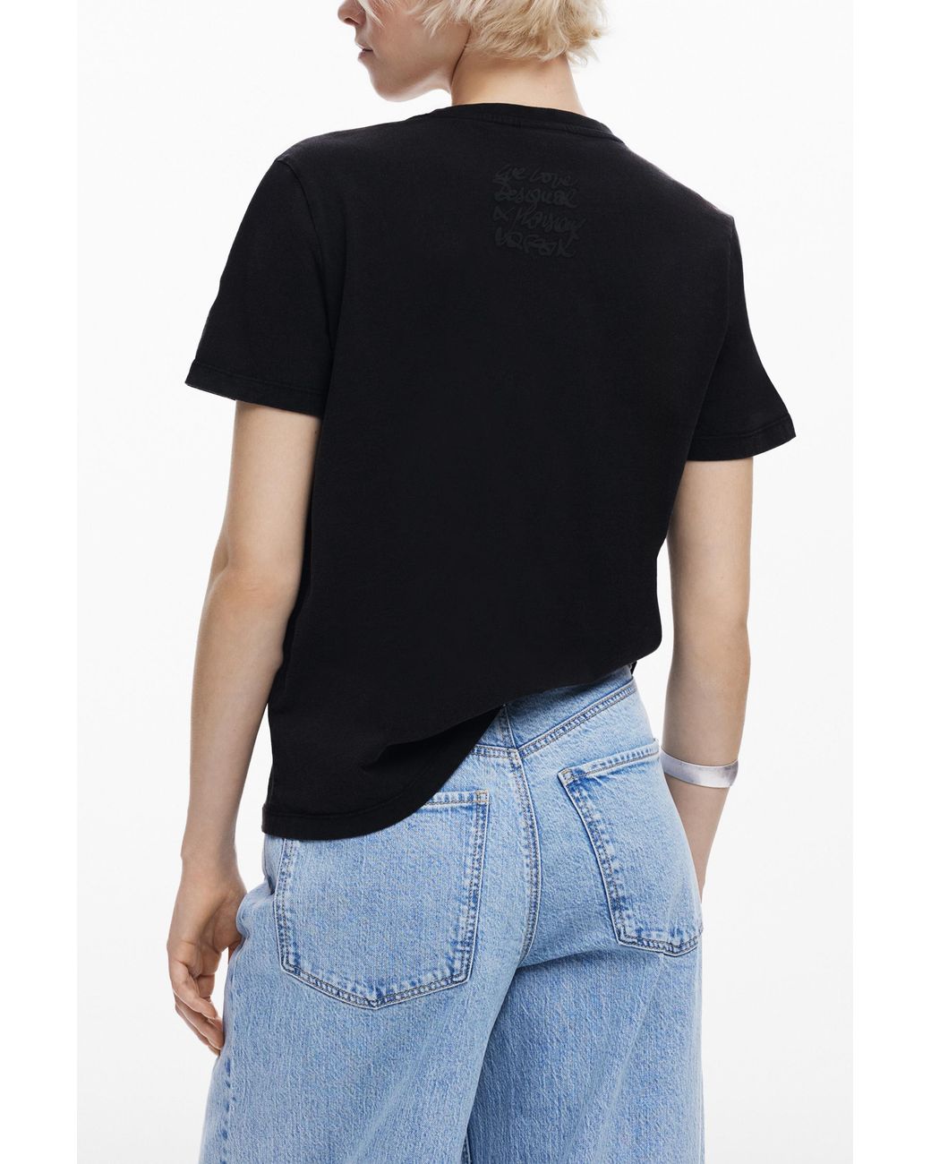 Desigual Blue T-Shirt Designed By Mr. Christian Lacroix, Cotton