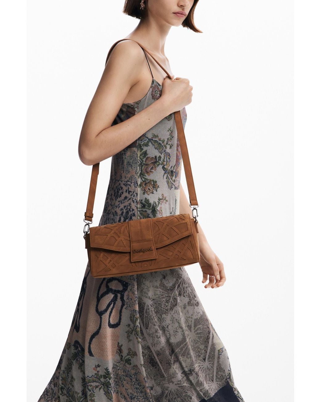 Desigual White Printed Tulle Dress, Polyester