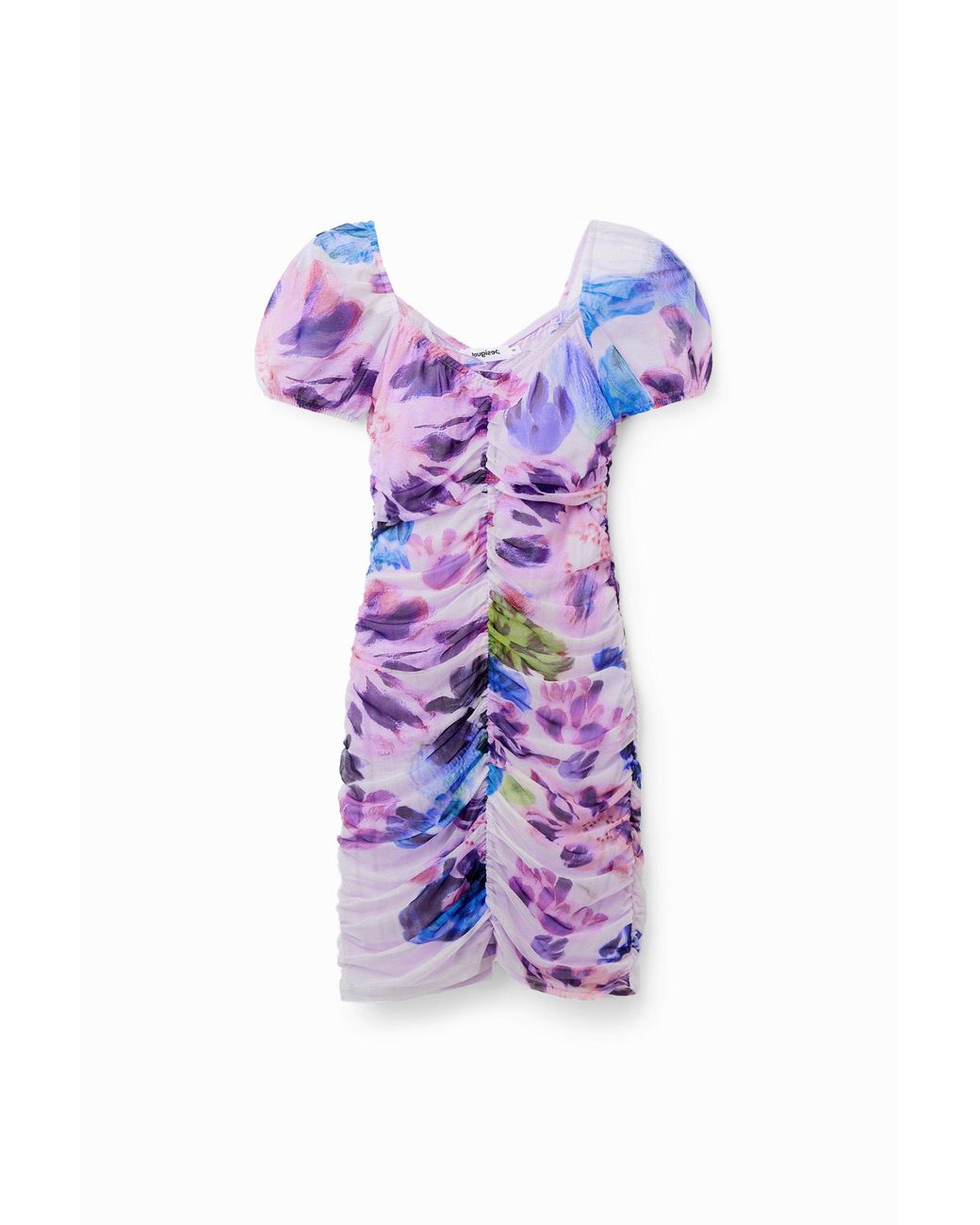 Desigual Purple M. Christian Lacroix Short Ruched Dress, Polyester