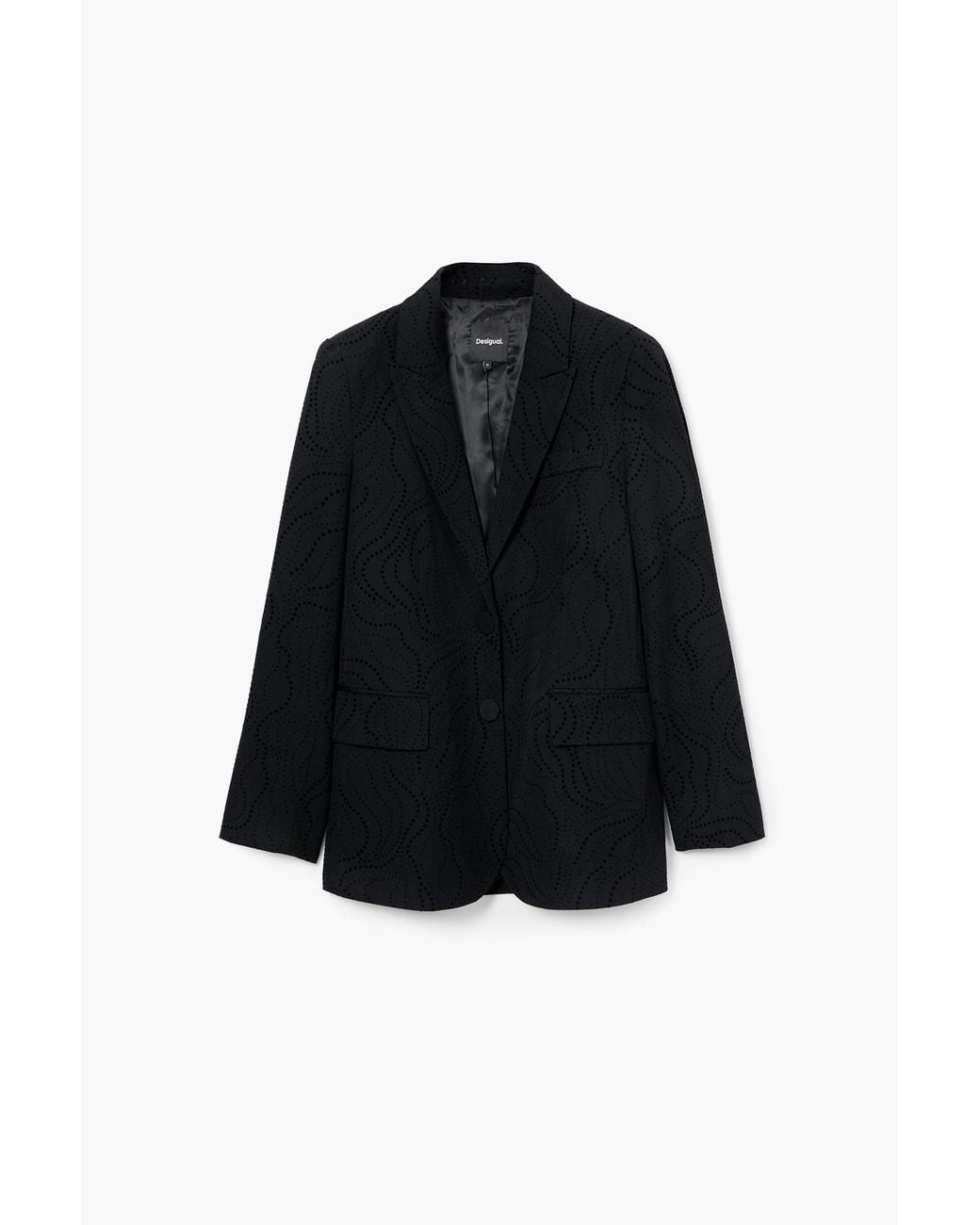 Desigual Black Laser-Cut Blazer