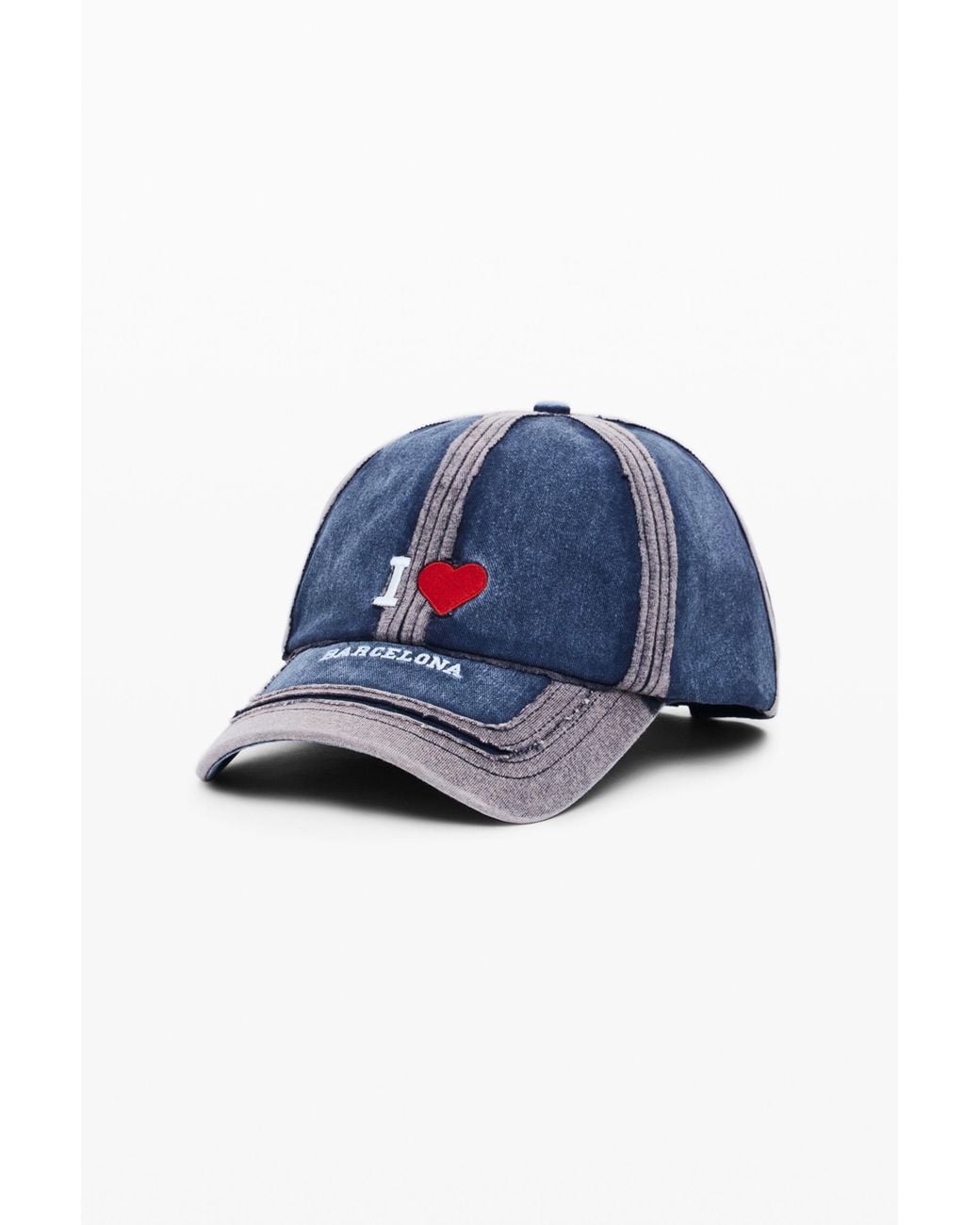 Desigual Blue Embroidered Cap "I Love Barcelona" Botter, Cotton