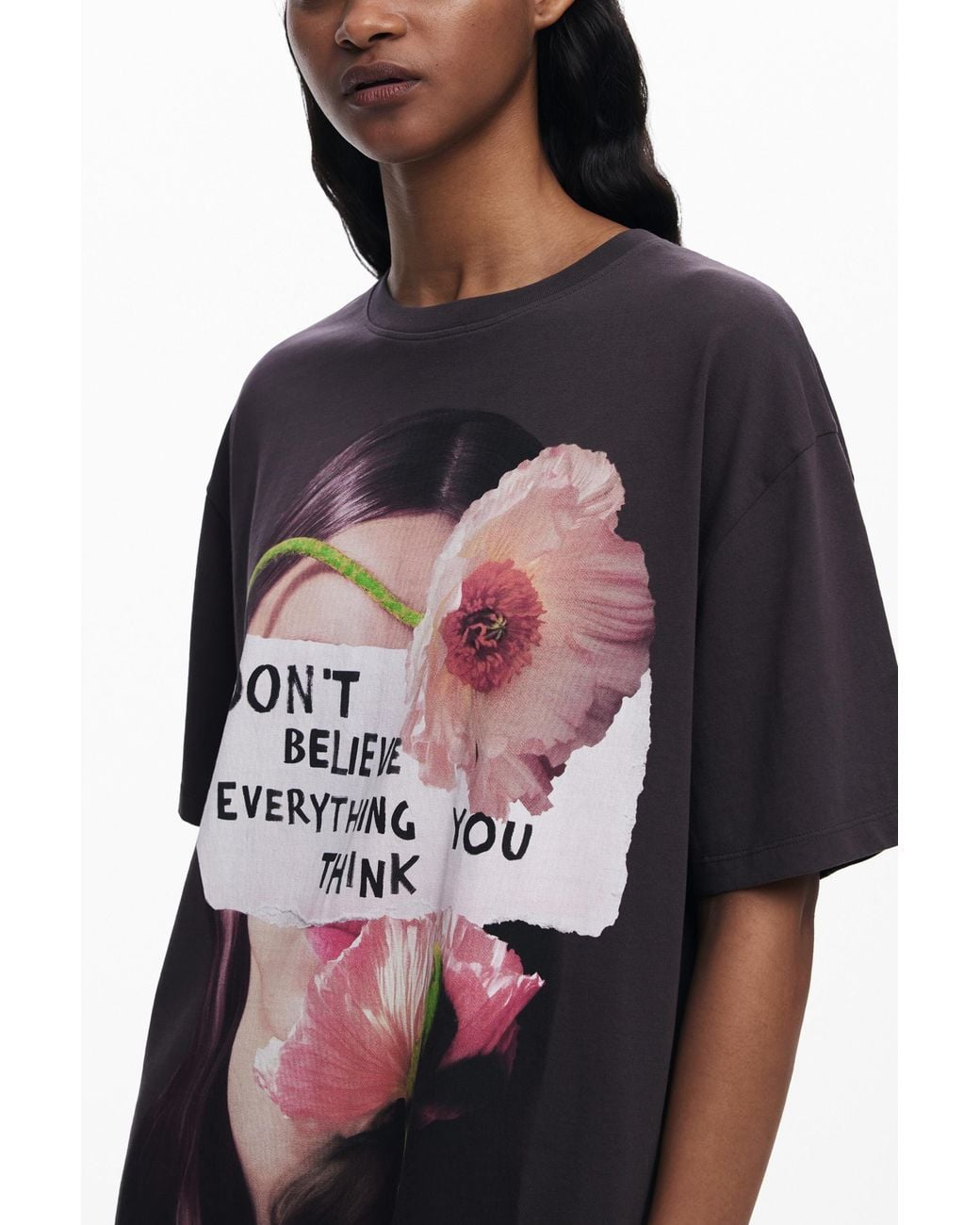 Desigual Black T-Shirt Style Dress, Cotton
