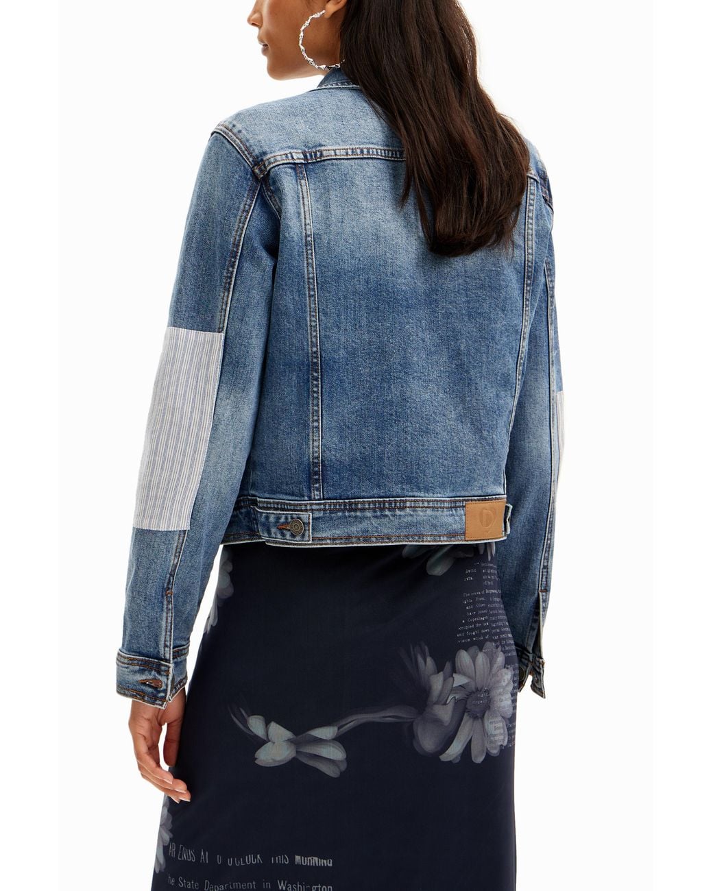 Desigual Blue Patchwork Mickey Mouse Denim Jacket