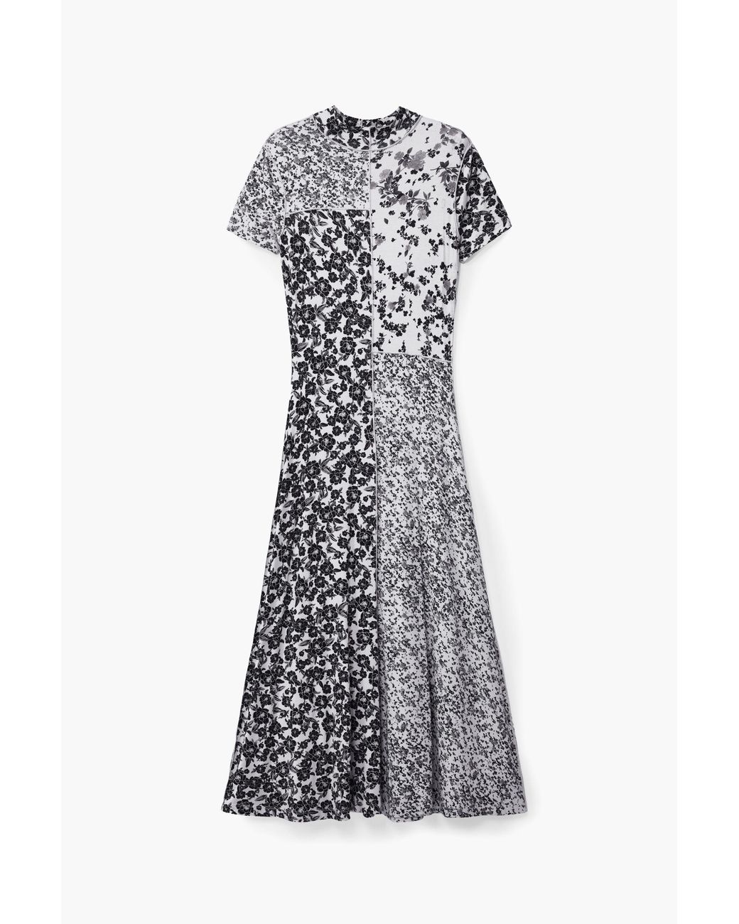 Desigual White Floral Mock-Neck Midi Dress