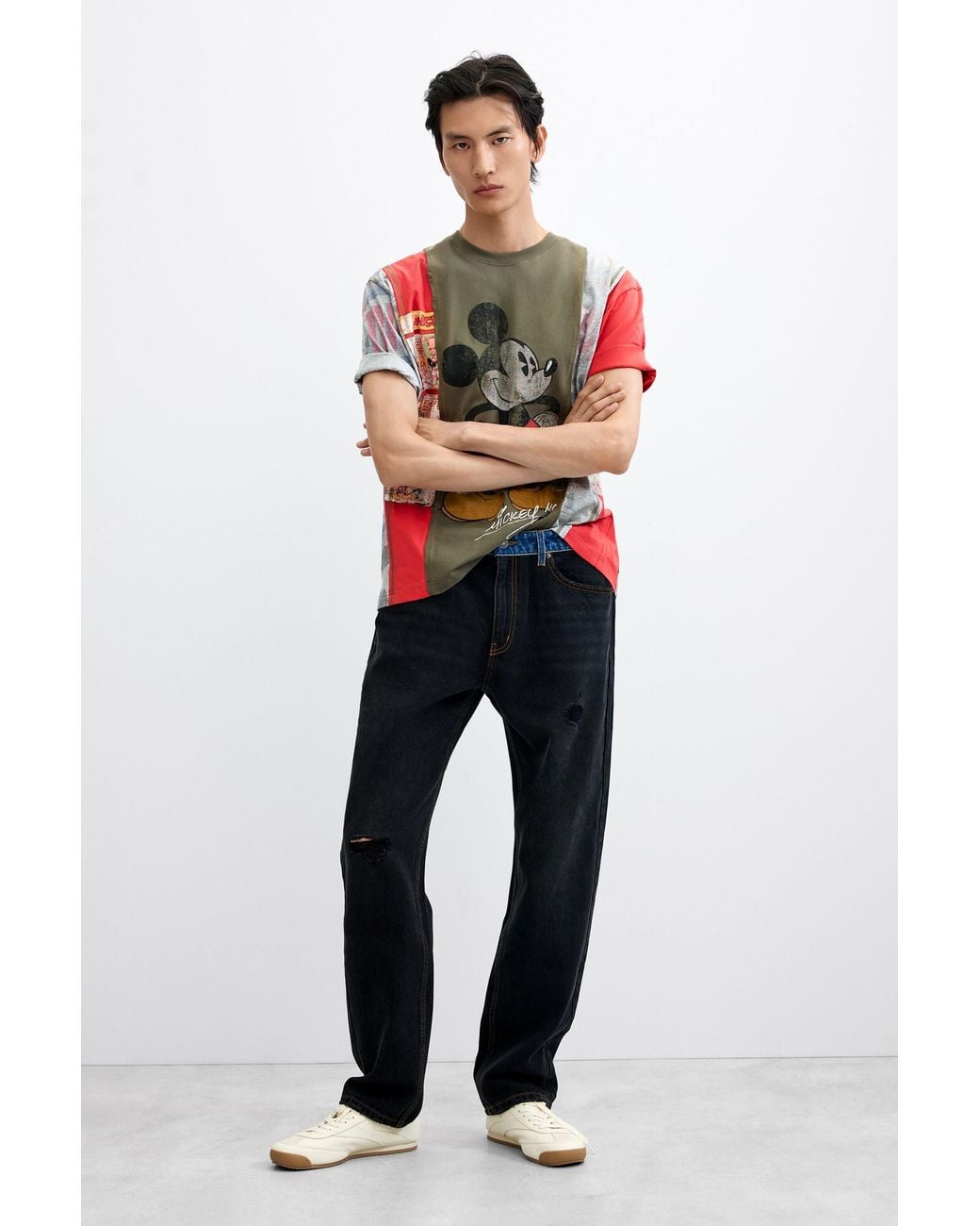Desigual Red Mickey Collage T-Shirt, Cotton for men
