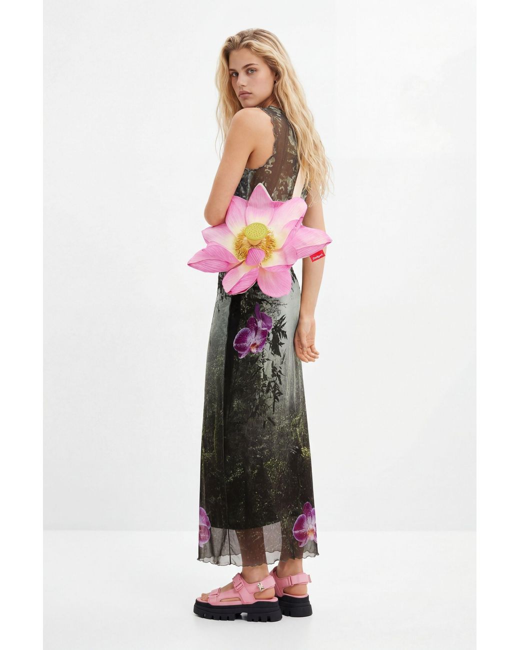 Desigual Gray Tyler Mcgillivary Long Forest Skirt, Polyester