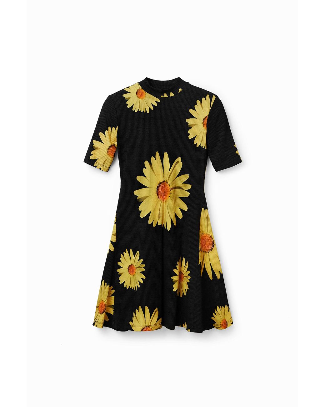 Desigual Black Christian Lacroix Short Daisy Dress, Viscose