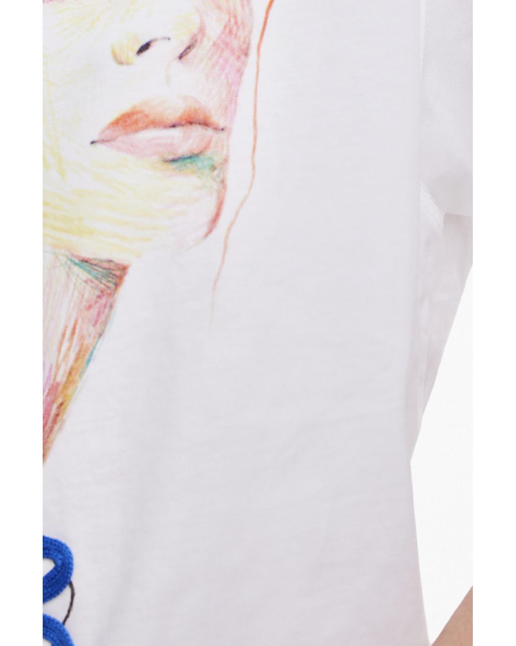 Desigual White Expensive Flower T-Shirt, Cotton