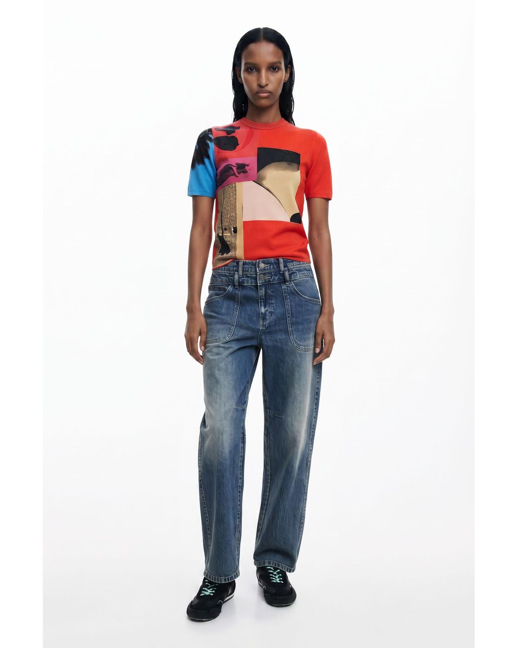 Desigual Red T-Shirt Designed By Mr. Christian Lacroix