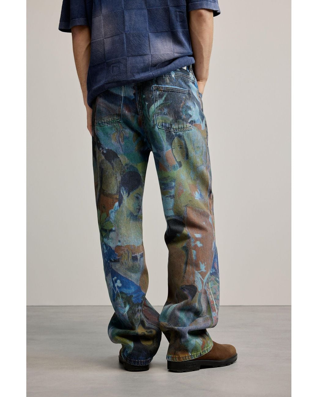 Desigual Blue Gaugin Denim Trousers, Cotton for men
