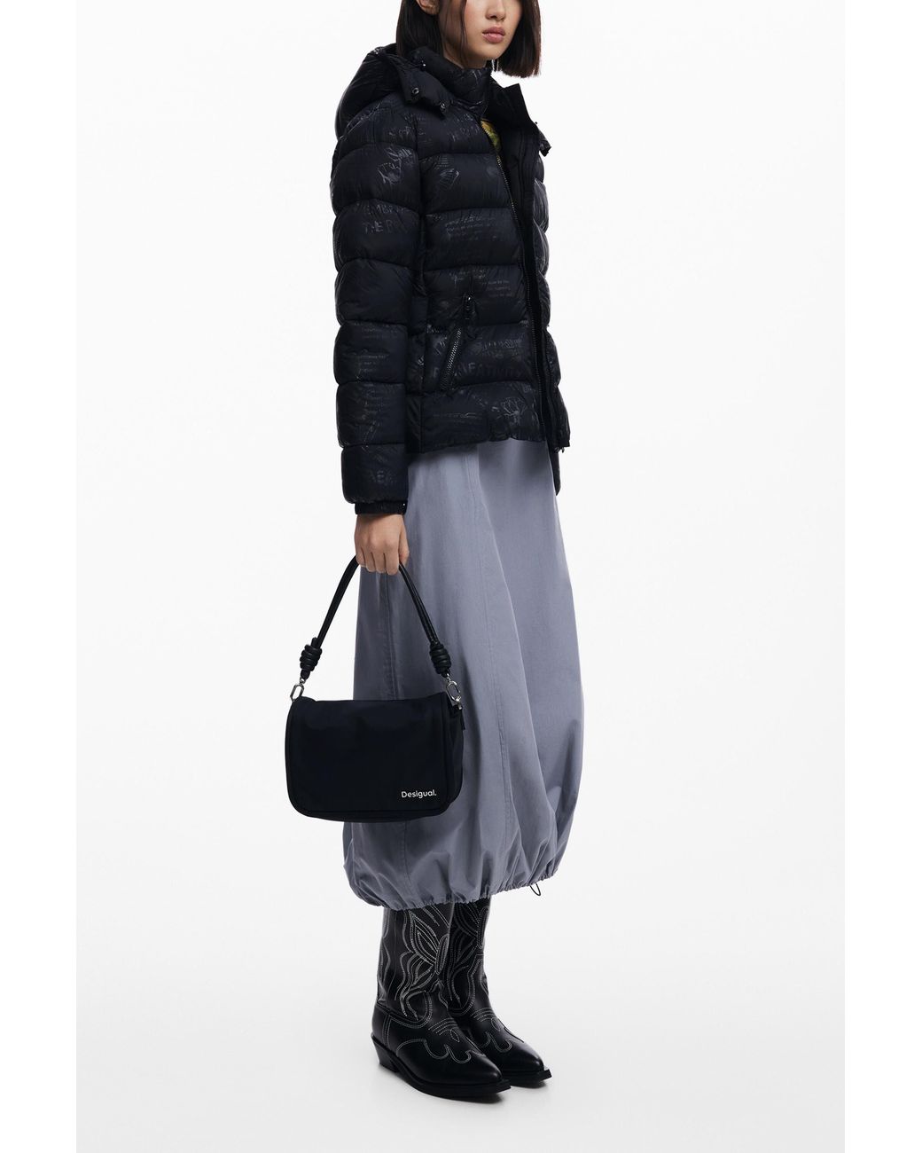 Desigual Blue Padded Coat, Polyamide