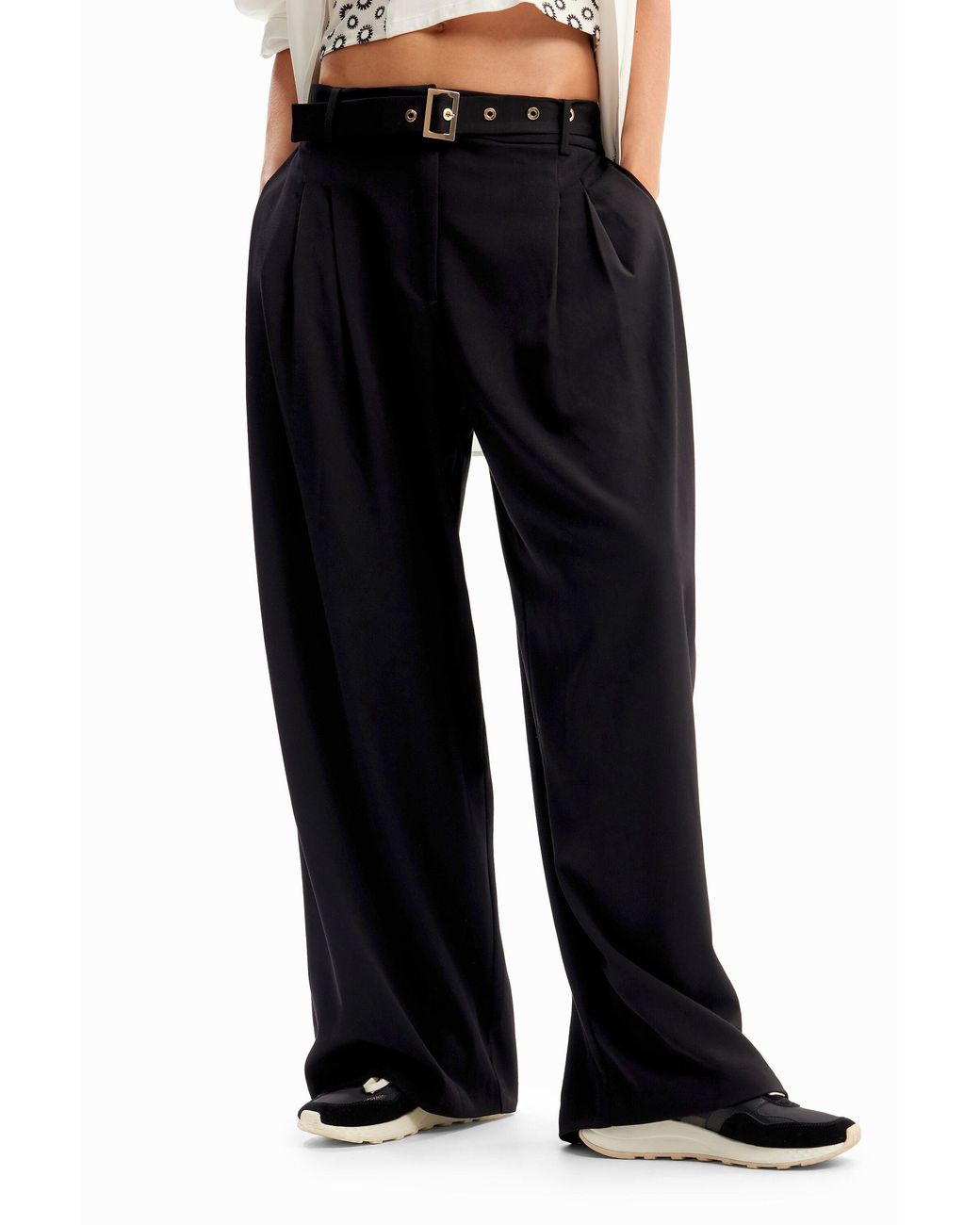Desigual Blue Wide Tailored Trousers