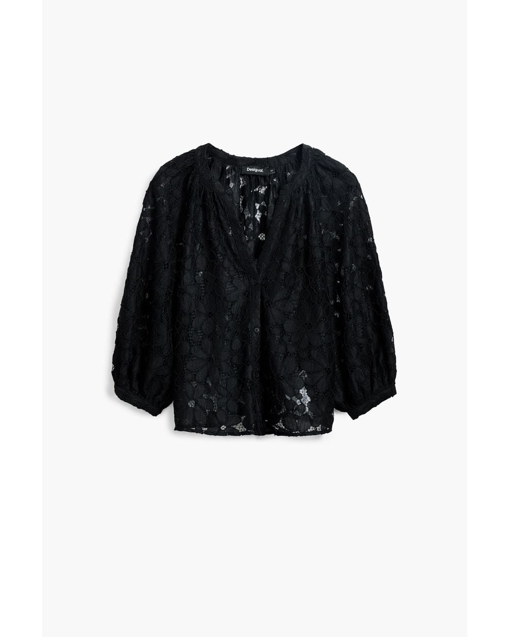 Desigual Black Cut-Out Blouse, Polyester