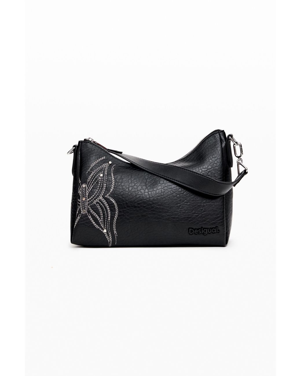 Desigual Black M Bag With Butterfly Engraving, Polyurethane