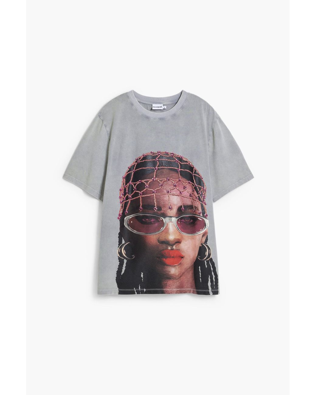 Desigual White Short-Sleeve Expensive T-Shirt, Cotton