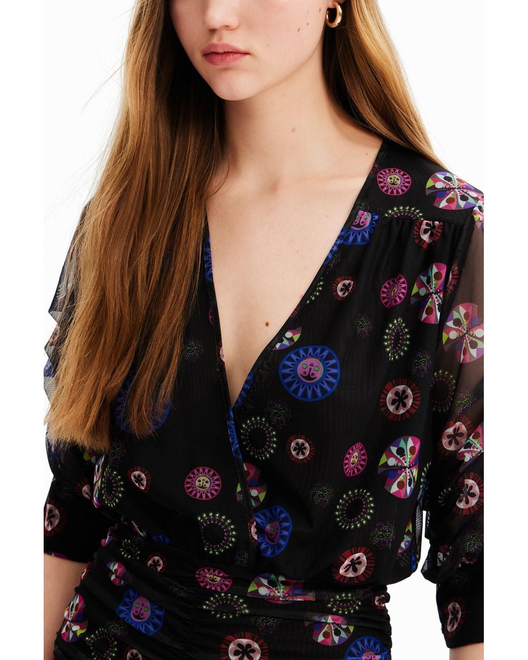 Desigual Blue M. Christian Lacroix Draped Short Dress, Polyester