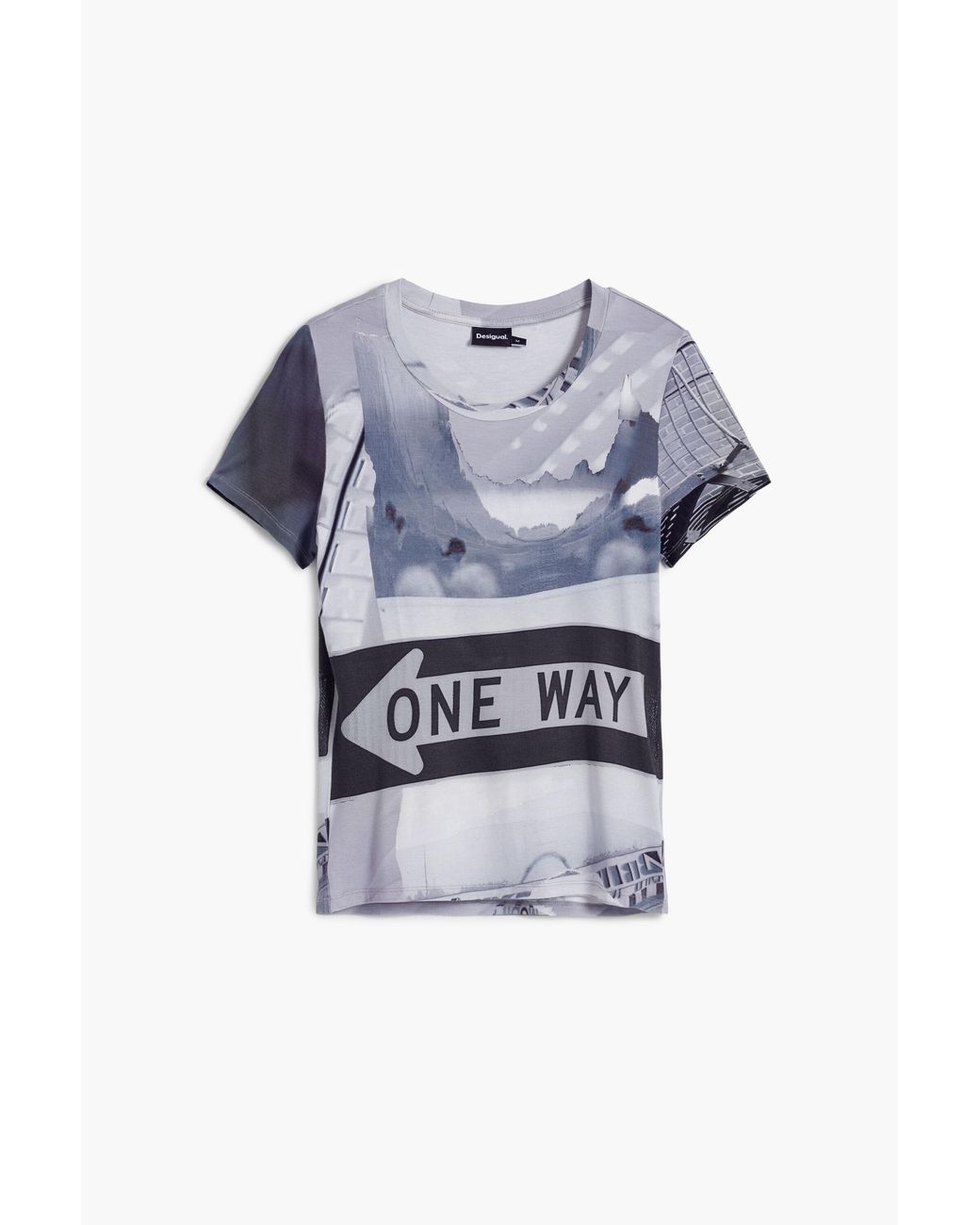 Desigual Blue Signal Print T-Shirt, Viscose
