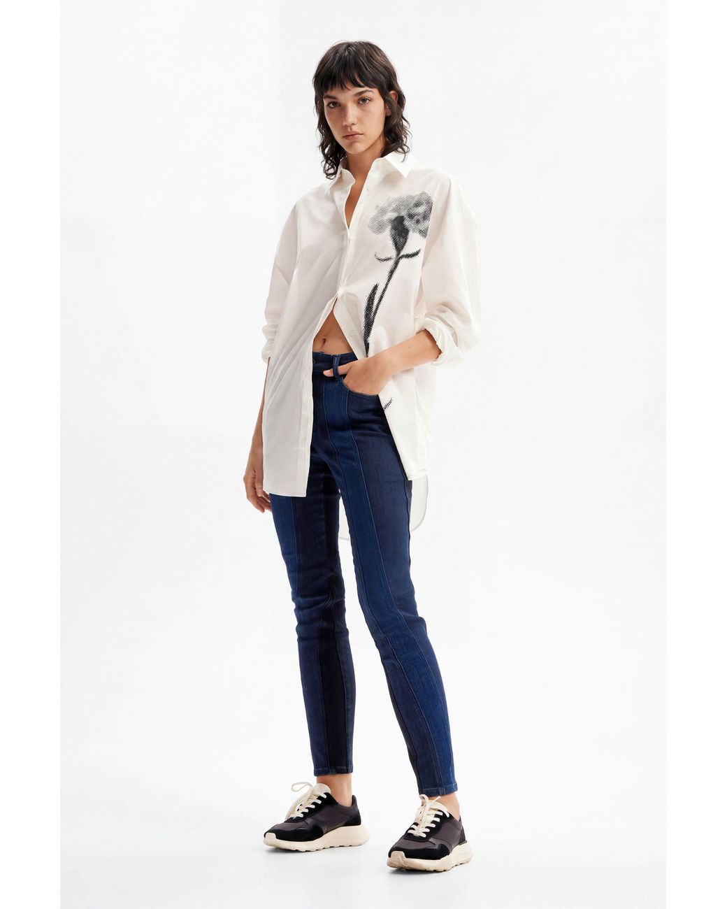 Desigual Blue Seamed Push-Up Skinny Jeans