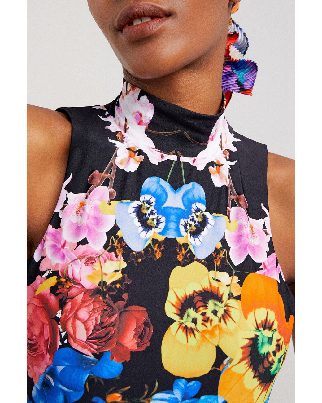 Desigual Blue M. Christian Lacroix Floral Bodysuit