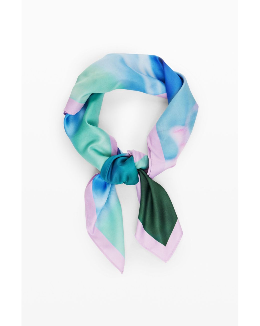 Desigual Blue Watercolor Floral Scarf, Polyester